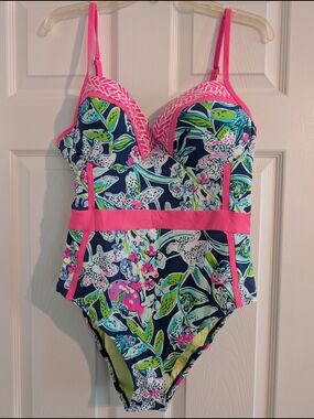 Lilly Pulitzer Isle Lattice Floral Swimsuit
